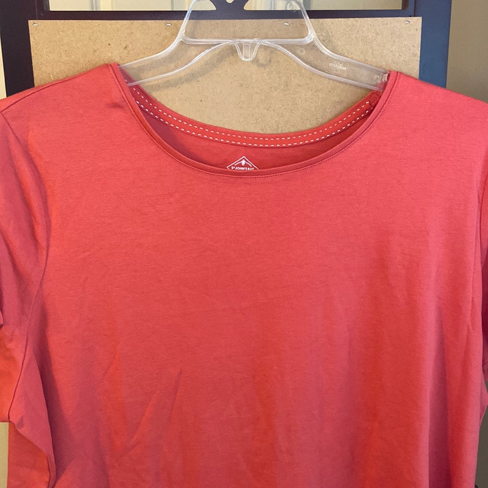 NWOT St John’s Bay coral shirt top 3X